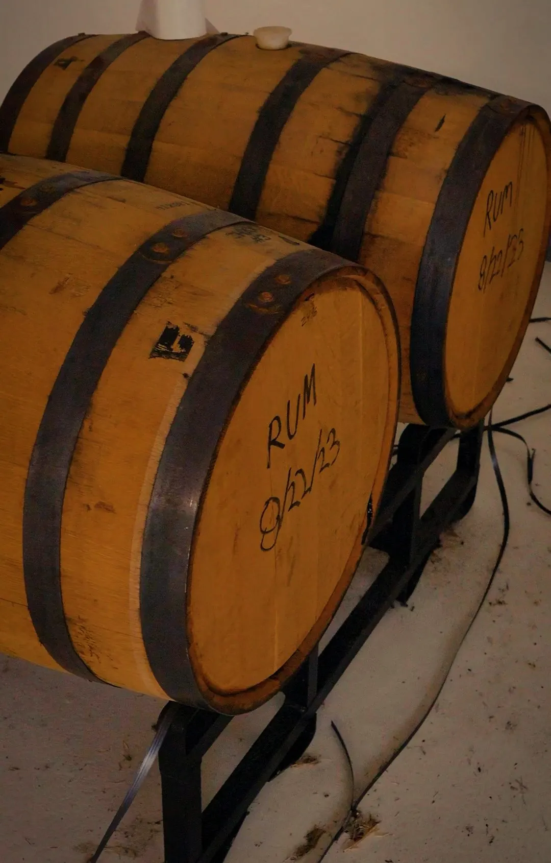 Barrels marked in chalk
