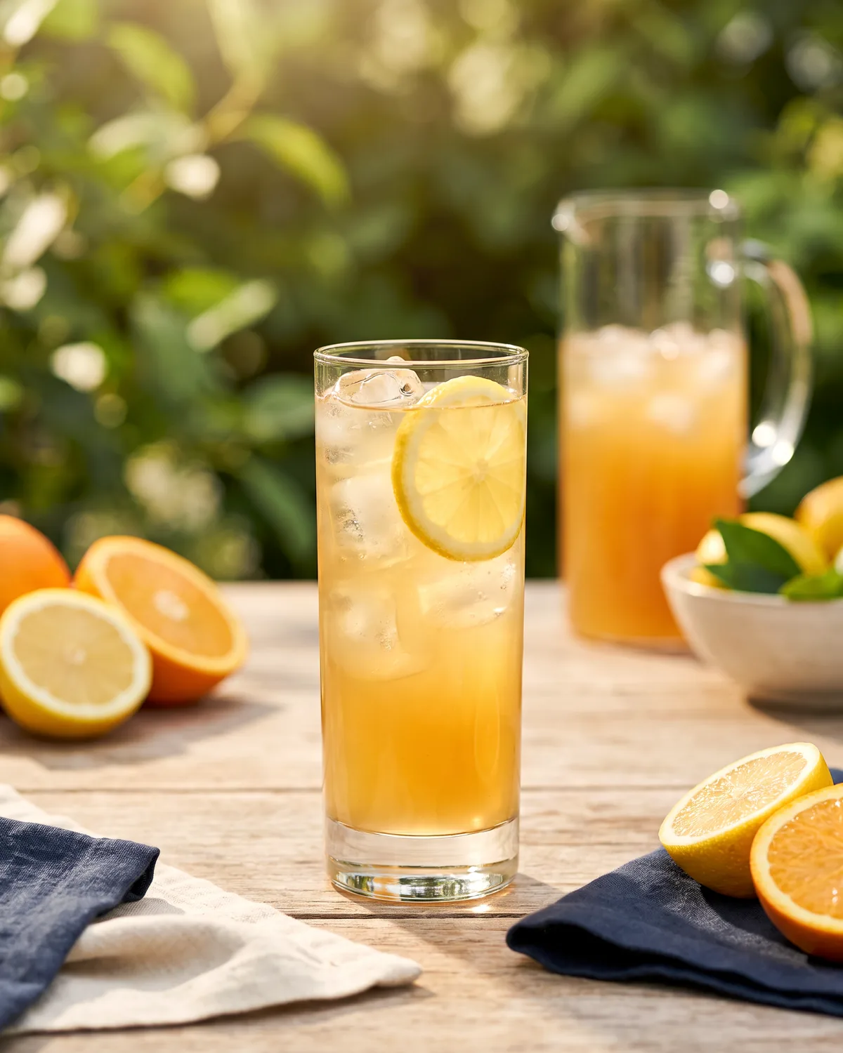 Bourbon Lemonade, made with ReVerb Bourbon, in a highball glass, garnished with lemon wheel
