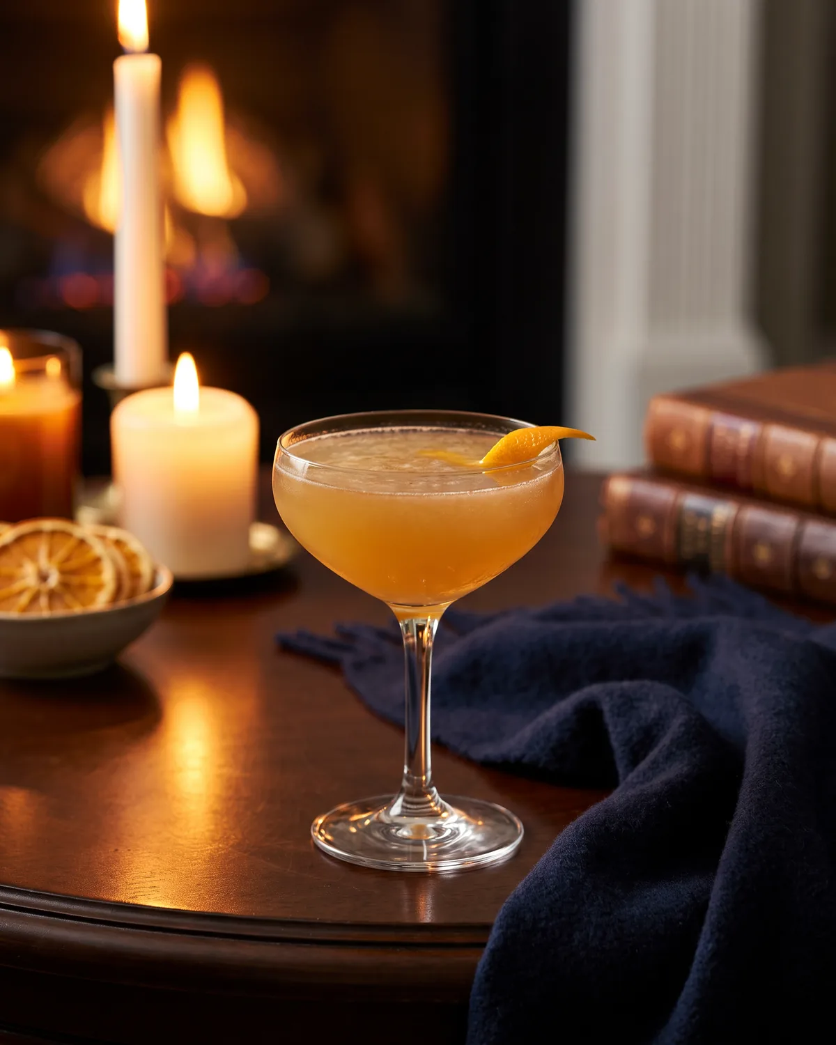 Bourbon Sidecar, made with ReVerb Bourbon, in a coupe, garnished with orange twist