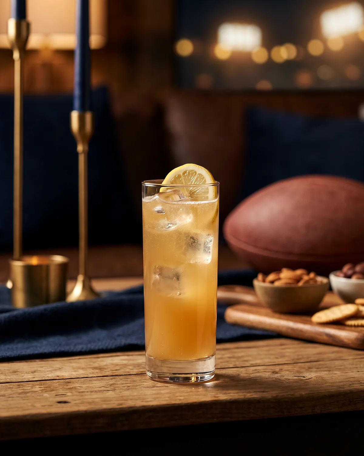 Rye Ginger Lemonade, made with ReVerb Rye, in a highball glass, garnished with lemon wheel