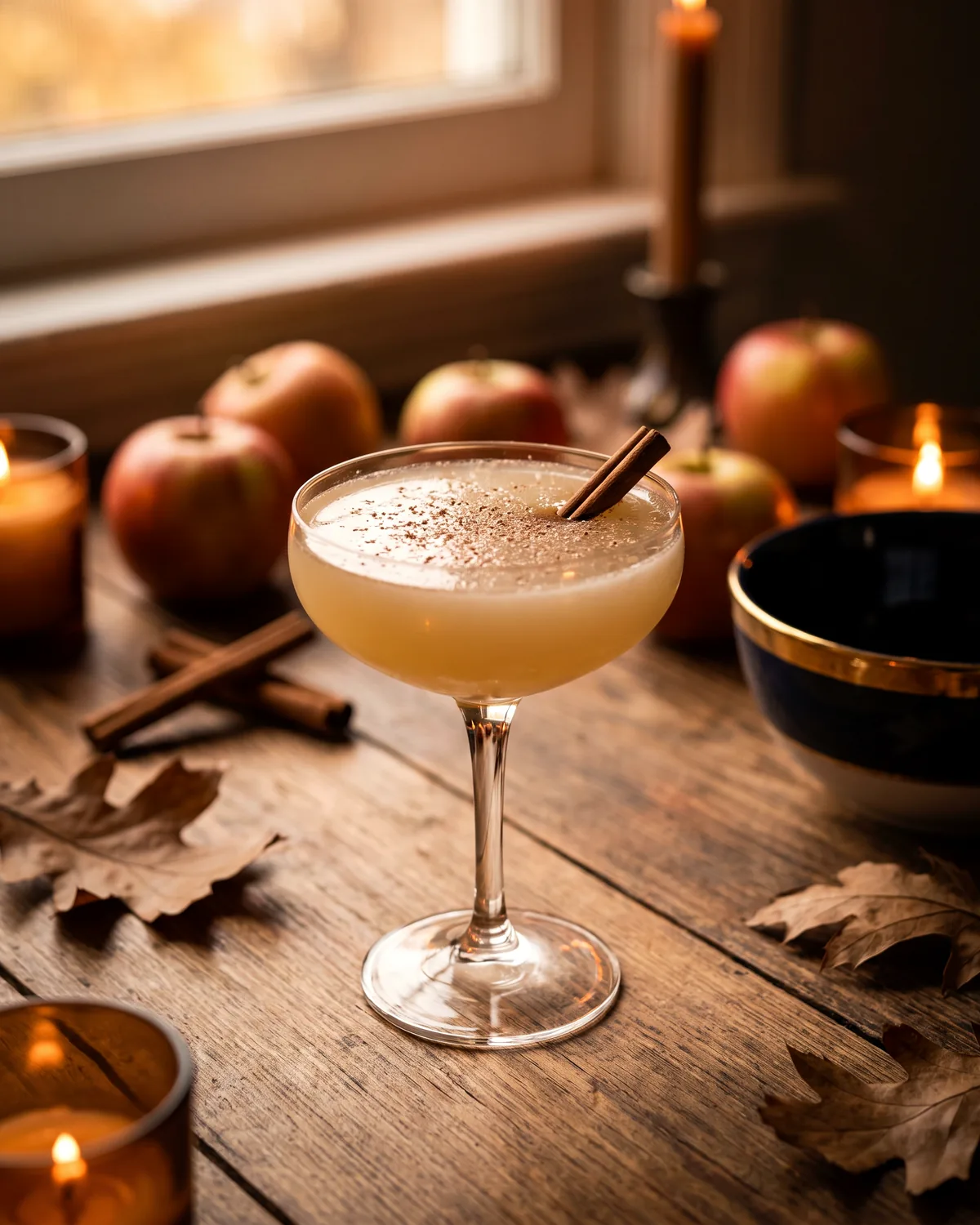 Spiced Pineapple Rum Sour, made with ReVerb White Rum, in a coupe, garnished with nutmeg